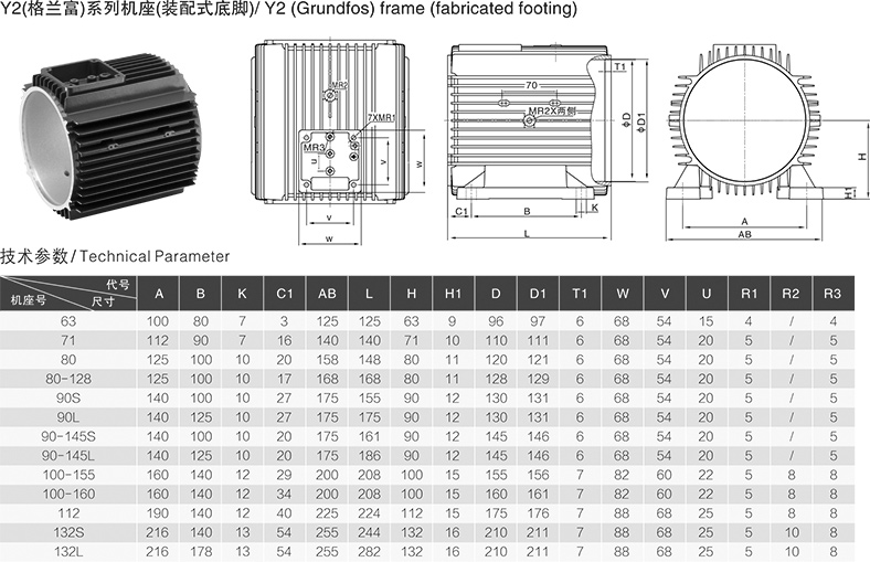 Y2格蘭富系列機座